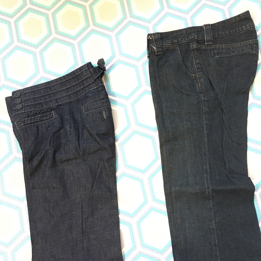 flare bell bottom wide leg low rise dark jeans - Picture 7 of 9